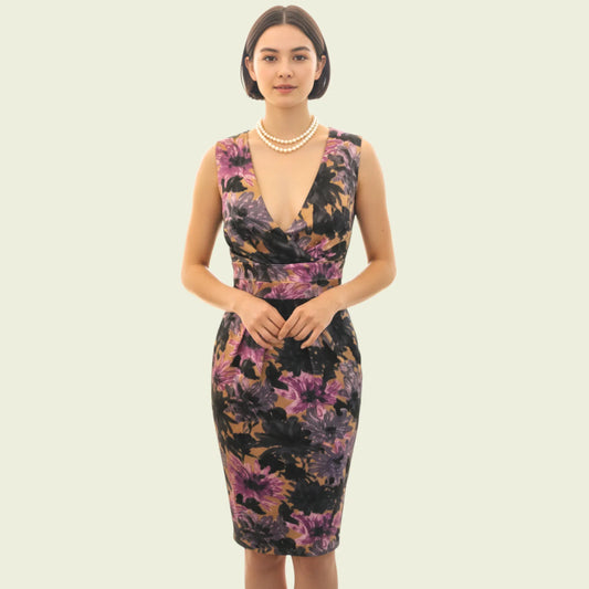 L.K. Bennett Multicoloured Floral Silk Blend Pencil Dress UK 10 US 6 EU 38 - Timelessfashions