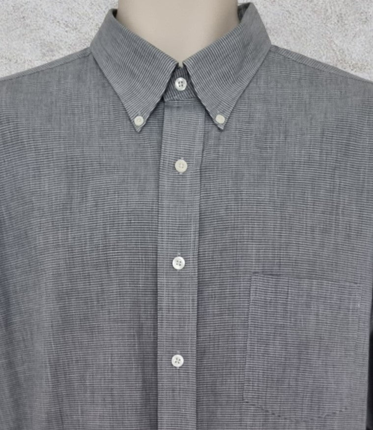 Van Heusen Men's Grey Oxford Cotton Shirt UK Size L Timeless Fashions