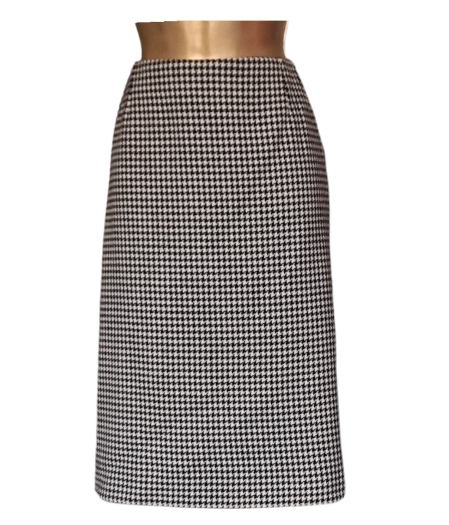Caroline Charles London Vintage Houndstooth Skirt Suit UK 18 US 14 EU 46 IT 50 Timeless Fashions