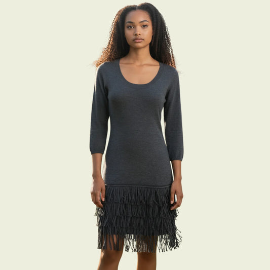Calvin Klein Charcoal Grey Jumper Dress UK 16 US 12 EU 44 - Timelessfashions