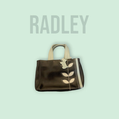 Radley Dark Brown & Duck Egg Blue Small Handbag Timeless Fashions