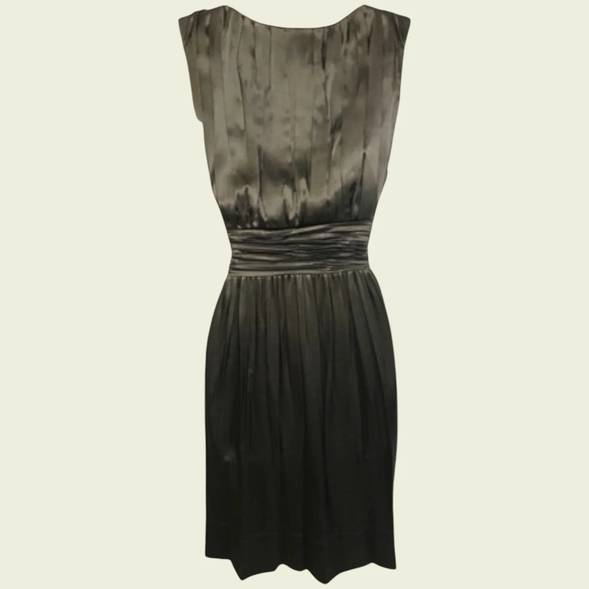 Donna Karan brown silk sleeveless dress UK 12 US 8 EU 40 - Timelessfashions