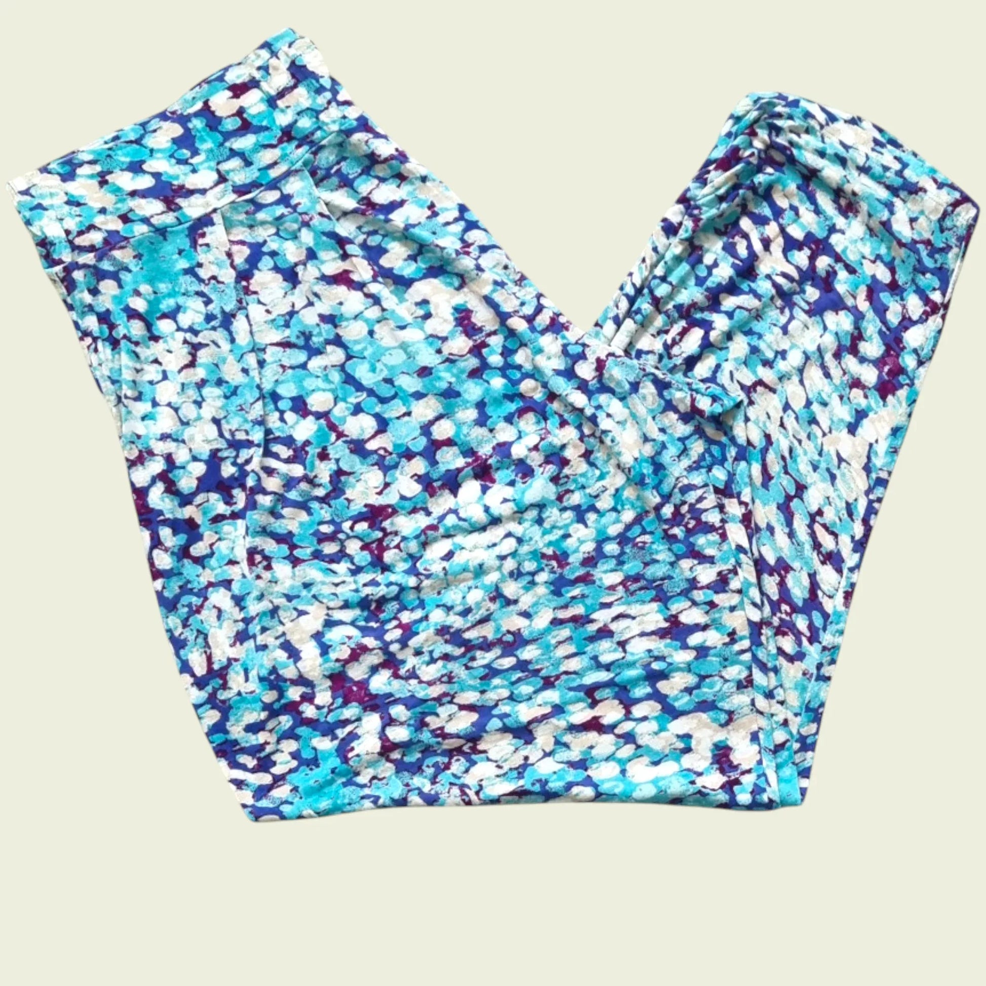 Pomodoro Aqua Summer Ankle Length Pants UK 18 US 14 EU 46 - Timelessfashions