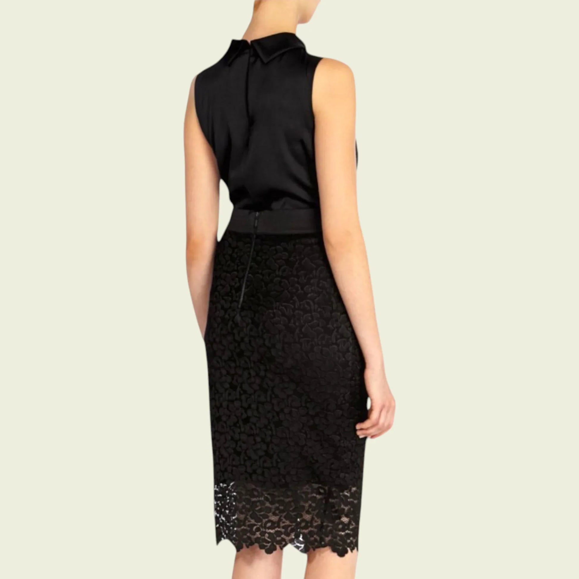 Coast Tullah Black & Navy Lace Top & Skirt Set UK 12 US 8 EU 40 - Timelessfashions