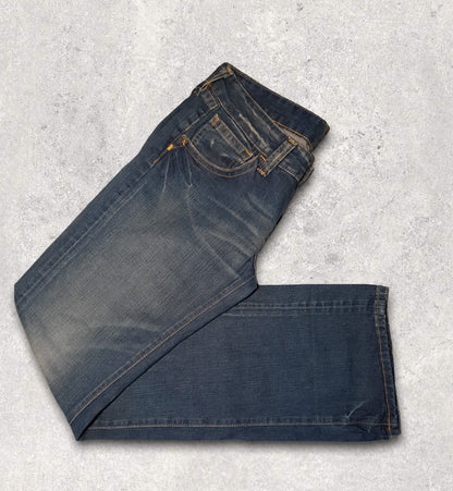REPLAY Ladies Blue Jeans Gem Pockets Button Fly Low Rise W30" L34" Timeless Fashions