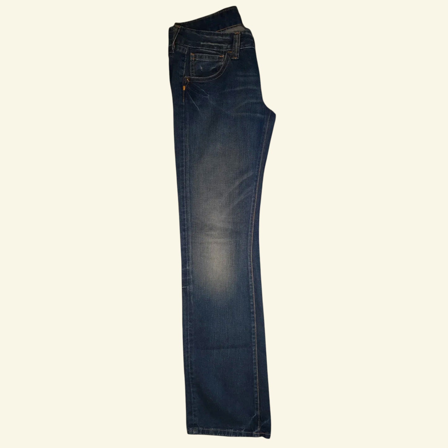 REPLAY Ladies Blue Jeans Gem Pockets Button Fly Low Rise W30" L34" - Timelessfashions