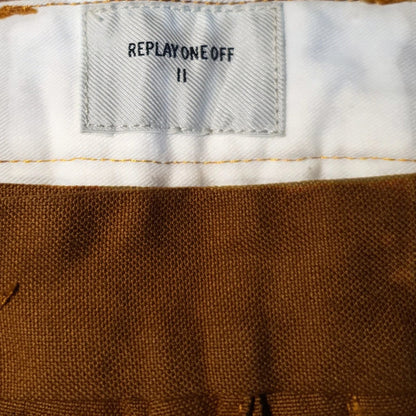 Replay Tan One Off II Yeldun Evolution Mens Cotton Canvas Jeans W33" L31" - Timelessfashions