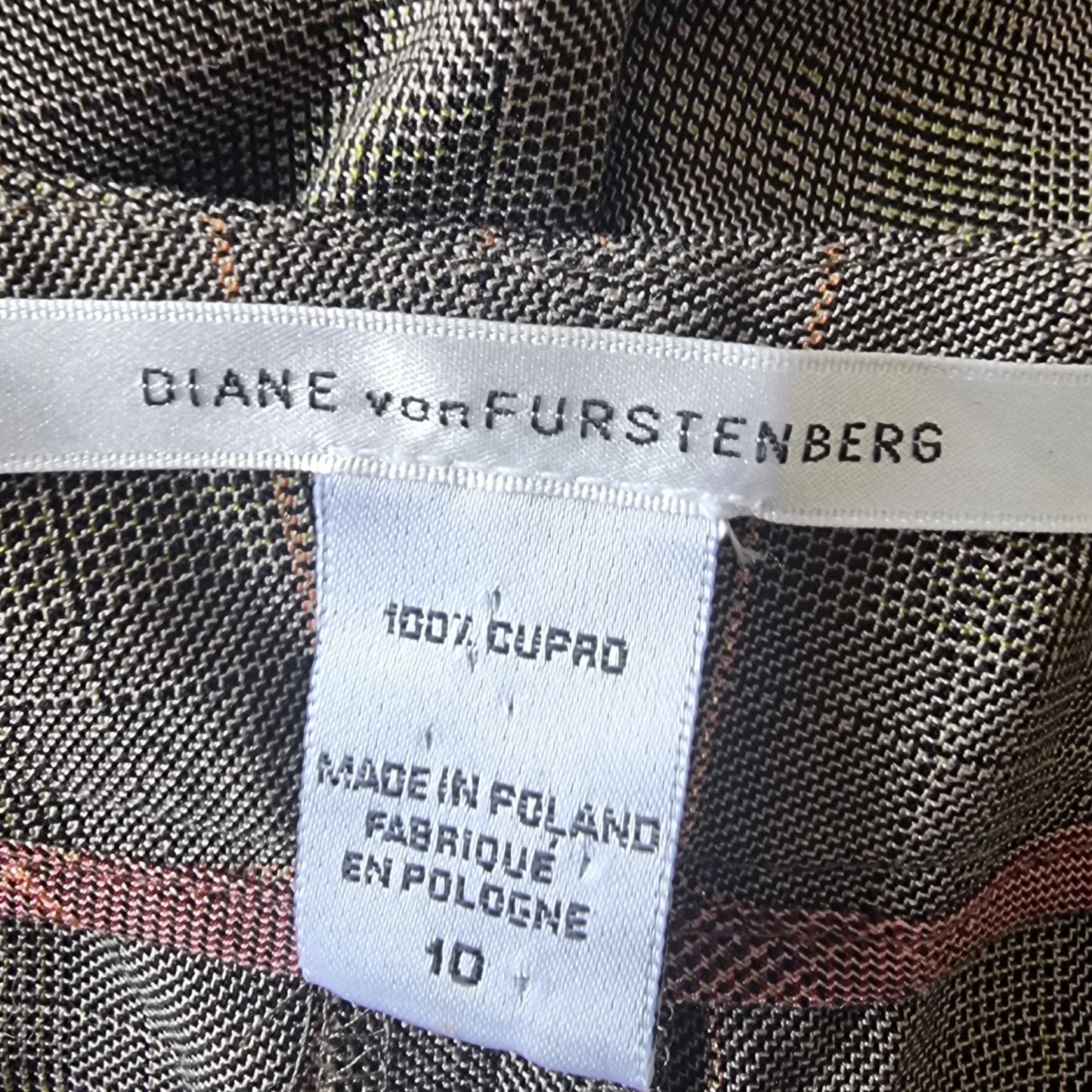 Diane von Furstenberg Womens Brown Plaid Wide Leg Trousers UK 10 US 6 EU 38 - Timelessfashions