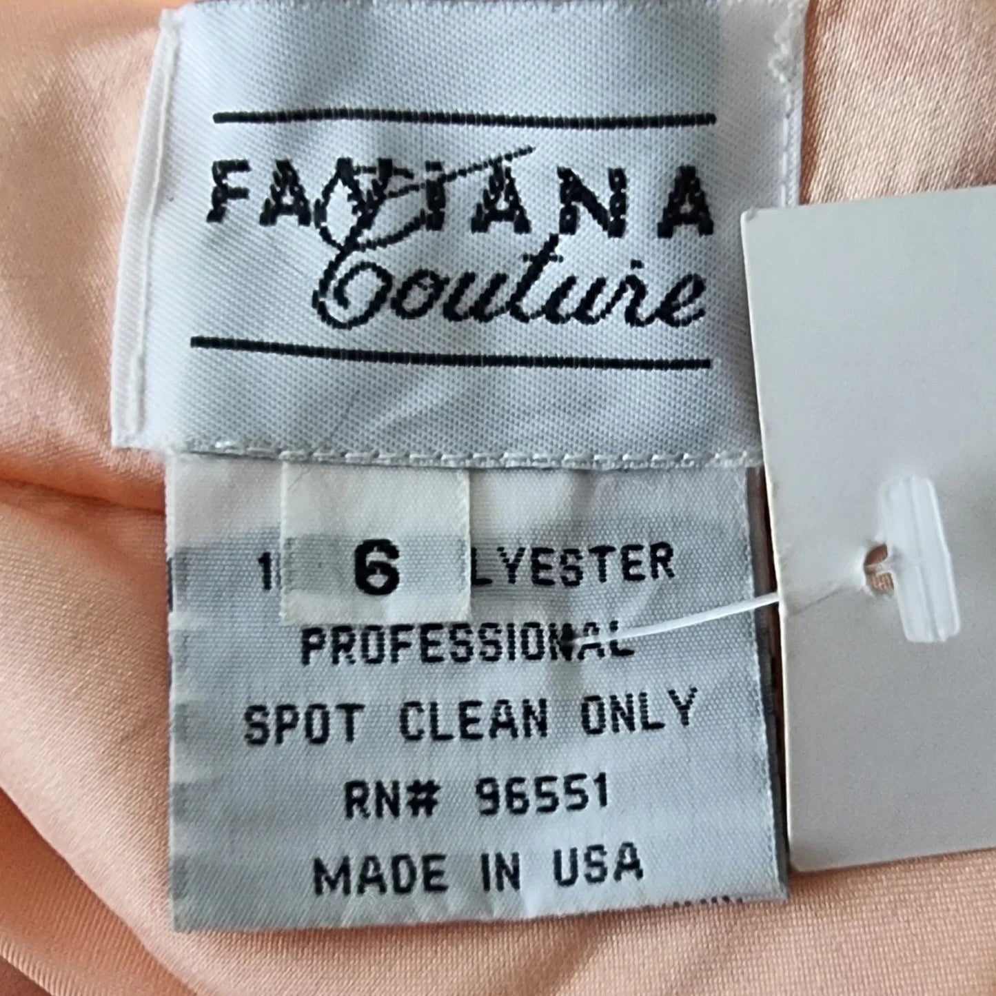 Faviana Couture Peach & Green Fish Tail Maxi Dress UK 6 US 2 EU 34 IT 38 - Timelessfashions