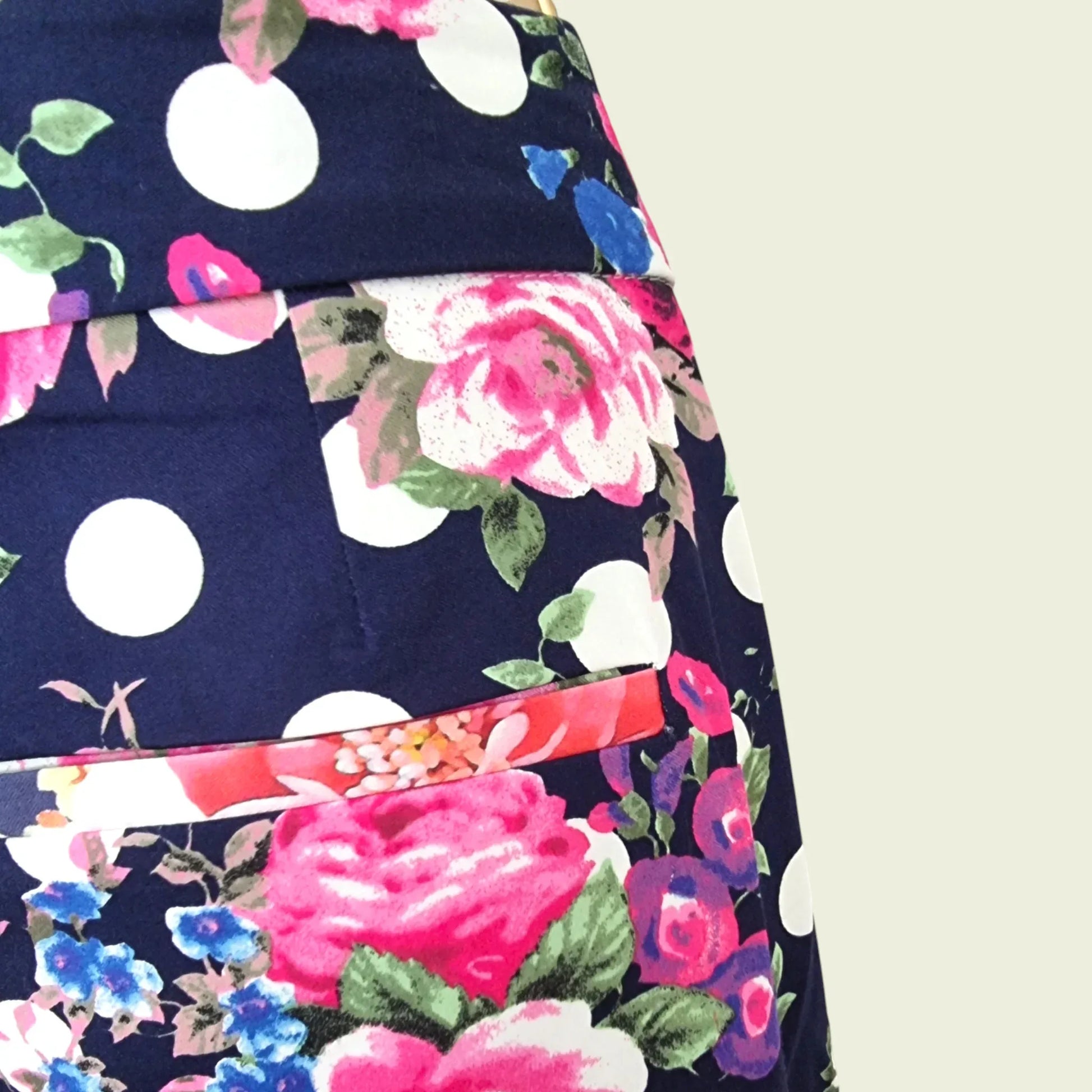 Pomodoro Navy Floral Summer Floral Ankle Length Pants UK 18 US 14 EU 46 - Timelessfashions