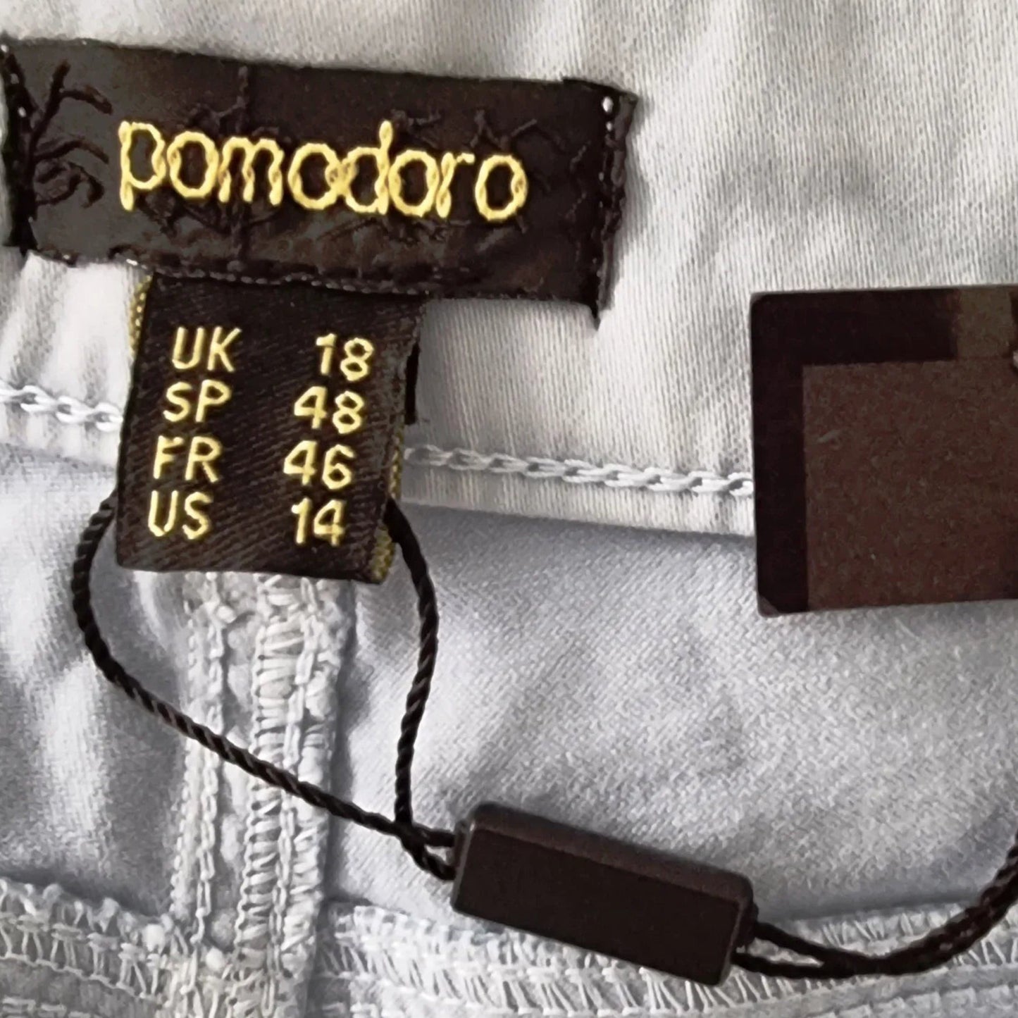 Pomodoro Blue Denim, Stretch Straight Leg Jeans UK 18 US 14 EU 48 - Timelessfashions