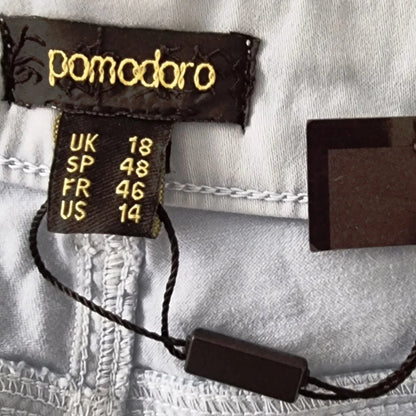 Pomodoro Blue Denim, Stretch Straight Leg Jeans UK 18 US 14 EU 48 - Timelessfashions