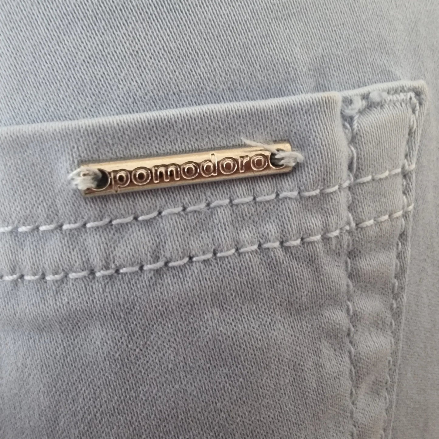 Pomodoro Blue Denim, Stretch Straight Leg Jeans UK 18 US 14 EU 48 - Timelessfashions