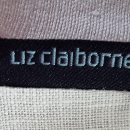 Close-up of a Liz Claiborne label on fabric.