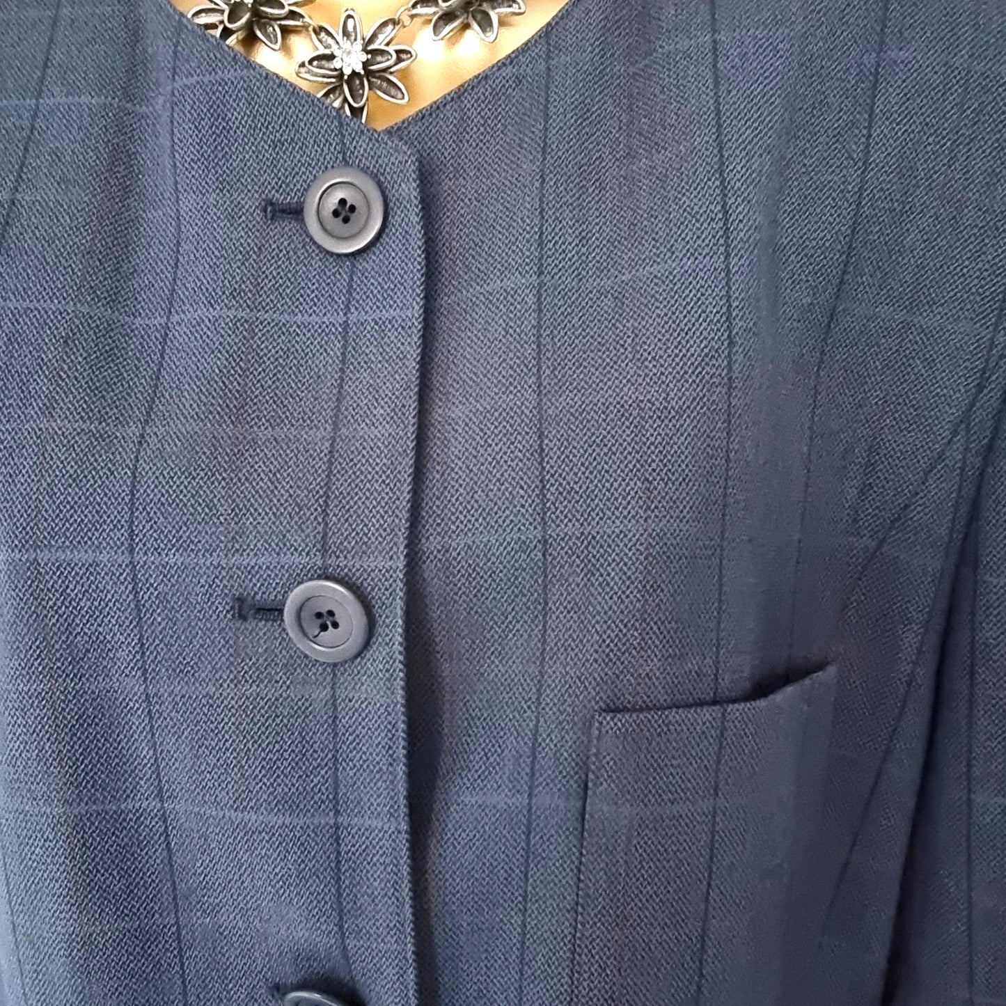Cerruti 1881 Women's Blue Wool Jacket UK 18 US 14 EU 46 - Timelessfashions