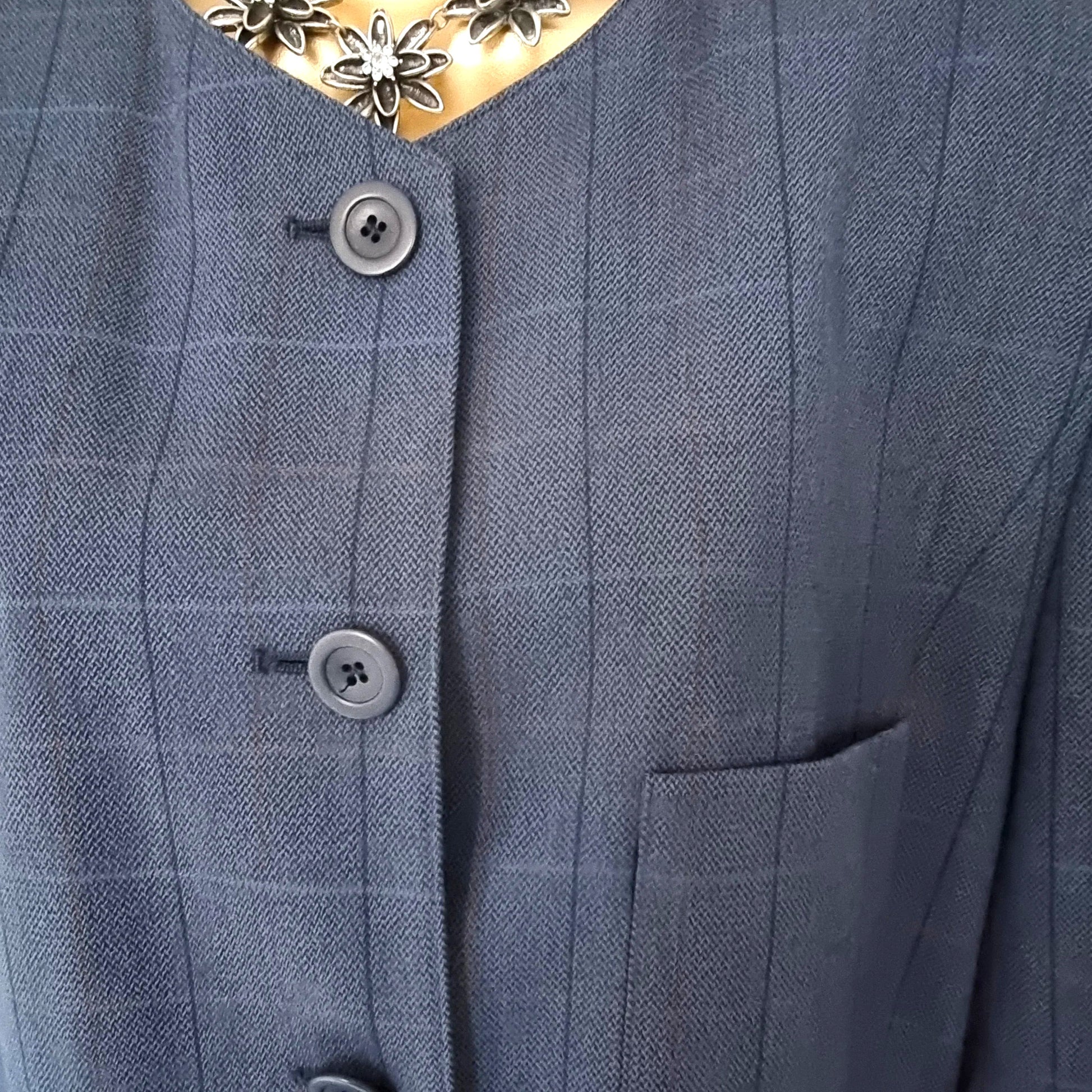 Cerruti 1881 Women's Blue Wool Jacket UK 18 US 14 EU 46 - Timelessfashions
