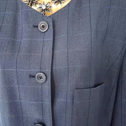 Cerruti 1881 Women's Blue Wool Jacket UK 18 US 14 EU 46 - Timelessfashions