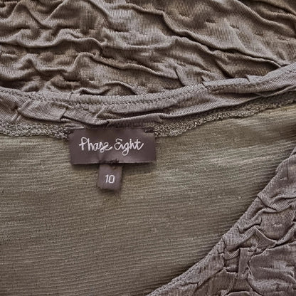 Phase Eight Taupe Short Sleeve Top UK 10 US 6 EU 38 - Timelessfashions