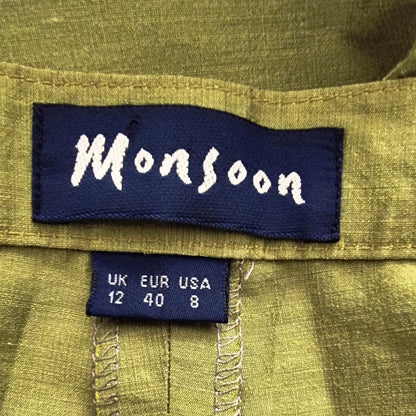 Monsoon Olive Green Women's Slim Fit Trousers UK 12 US 8 EU 40 - Timelessfashions
