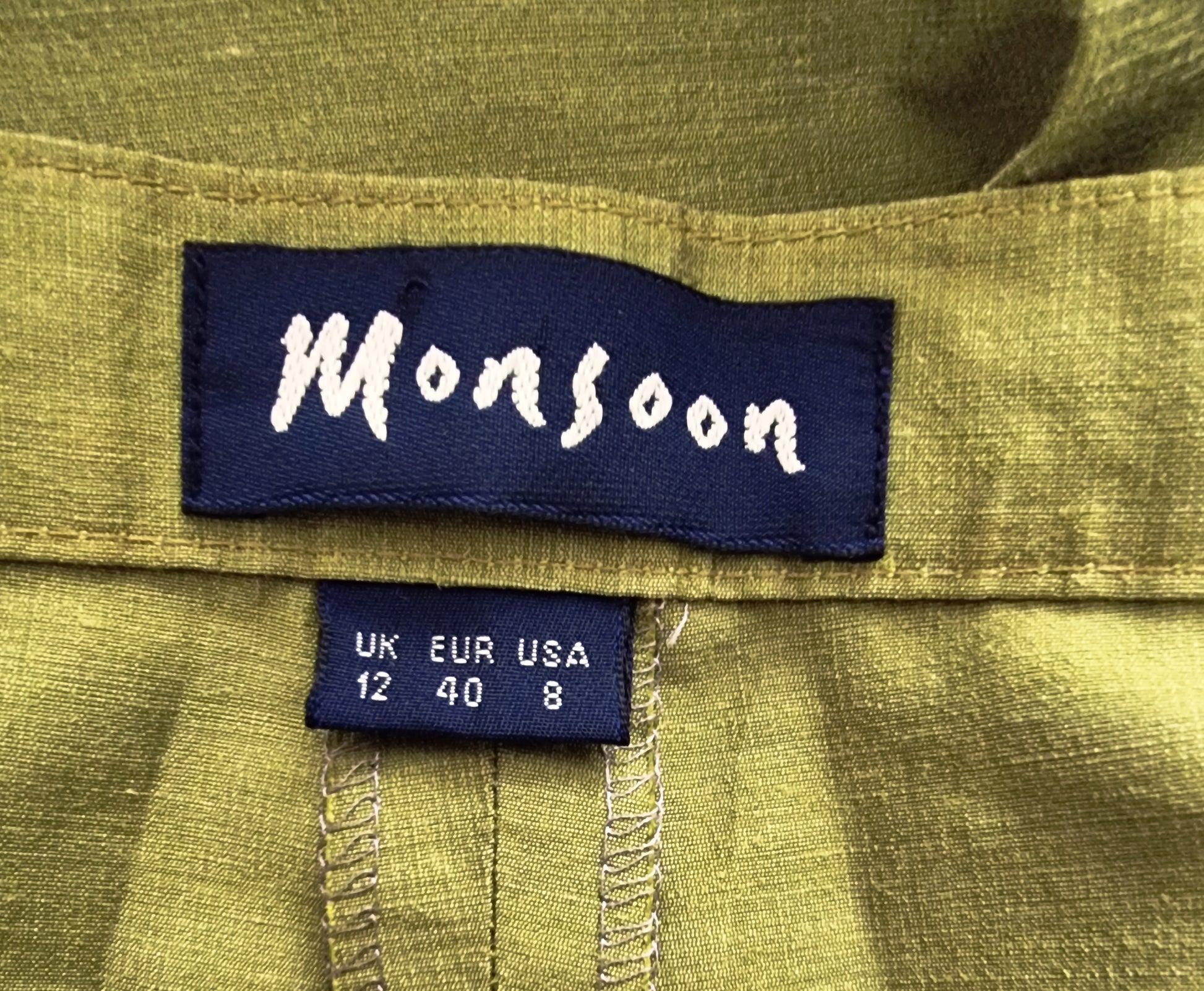 Monsoon Olive Green Women’s Slim Fit Trousers. UK 12 US 8 EU 40 Timeless Fashions