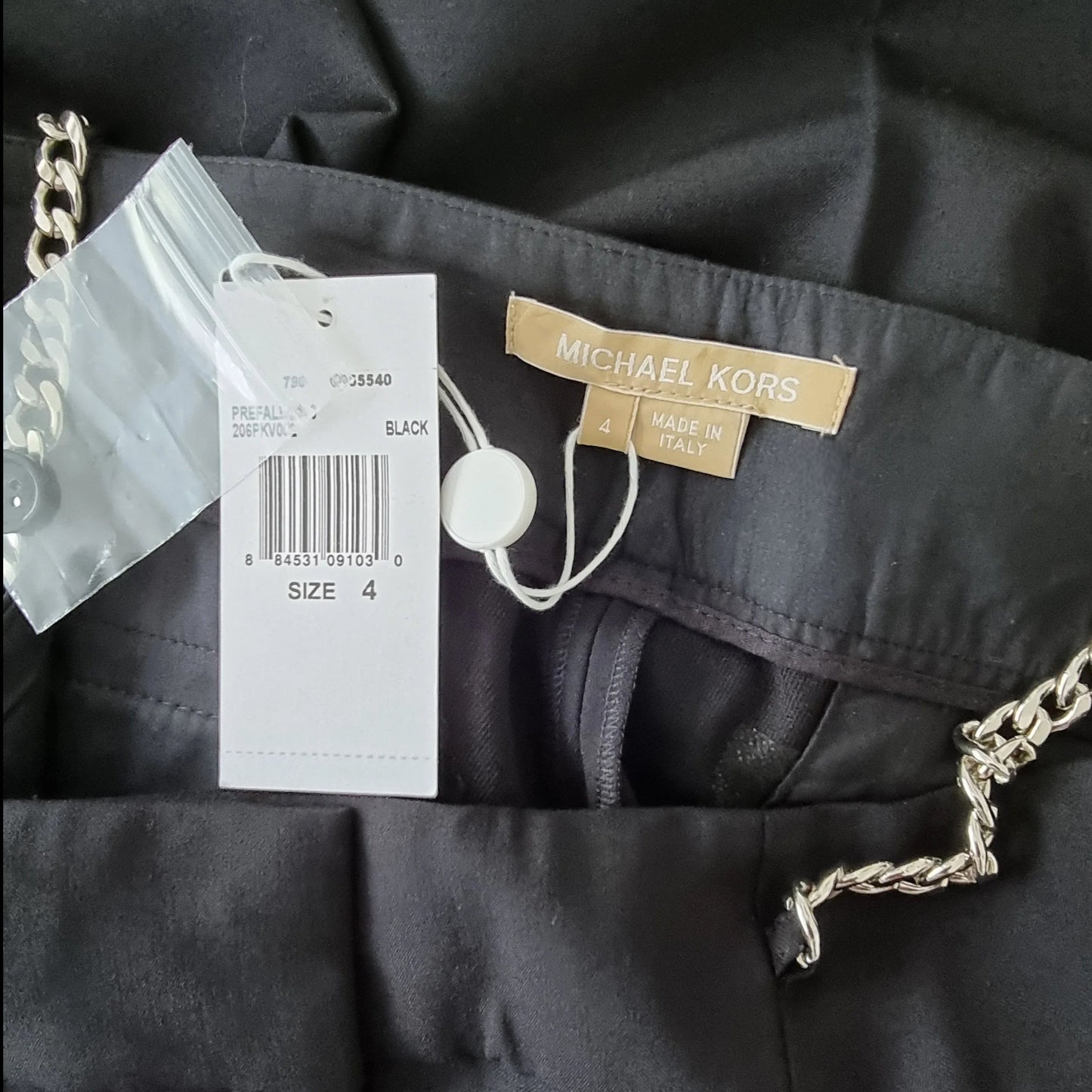 Michael Kors Black Tailored Trousers, Chain Detailing UK 12 US 4 EU 40 IT 44 - Timelessfashions