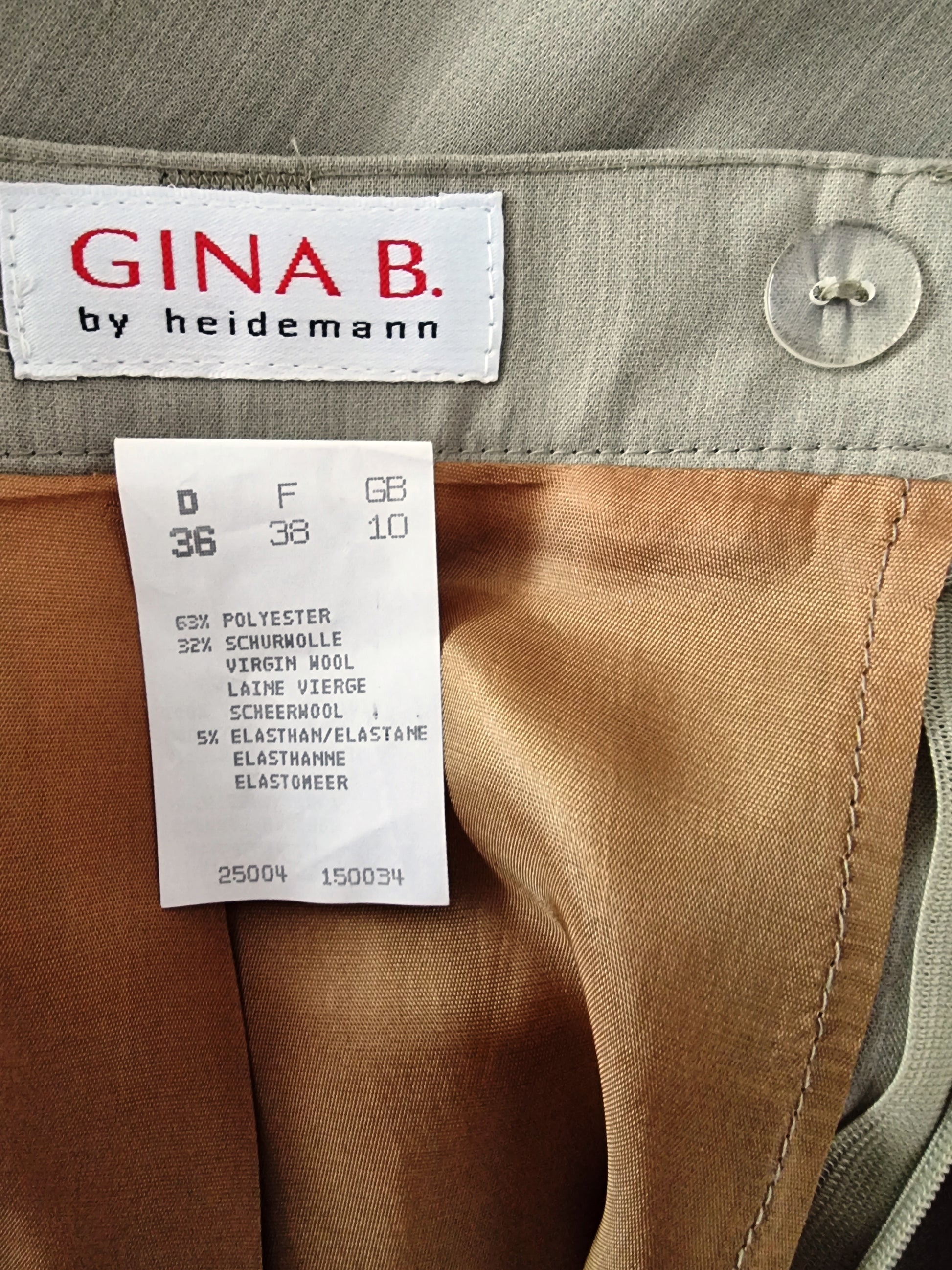 Gina B by Heidemann Sage Green Stretch Pencil Skirt UK 10 US 6 EU 38 Timeless Fashions