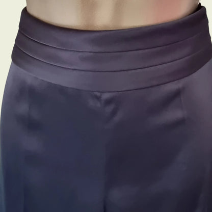 GIVe Women's Vintage Black Satin Trousers UK 14 US 10 EU 42 - Timelessfashions