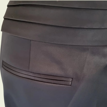 GIVe Women's Vintage Black Satin Trousers UK 14 US 10 EU 42 - Timelessfashions