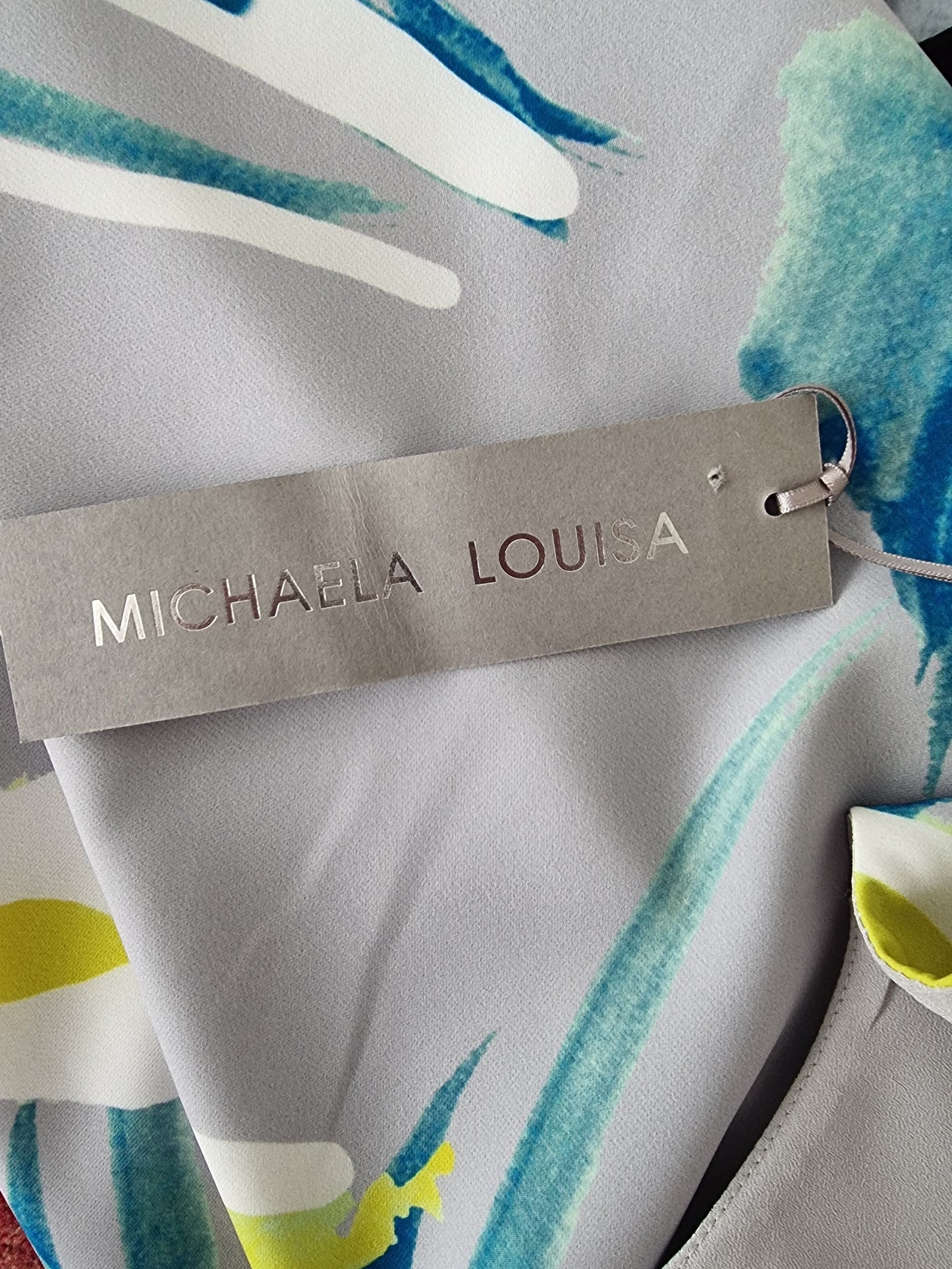 Michaela Louisa Grey, Multicolour Sleeveless Floral Print Shift Dress UK 16 US 12 EU 44 BNWT RRP £145 Timeless Fashions