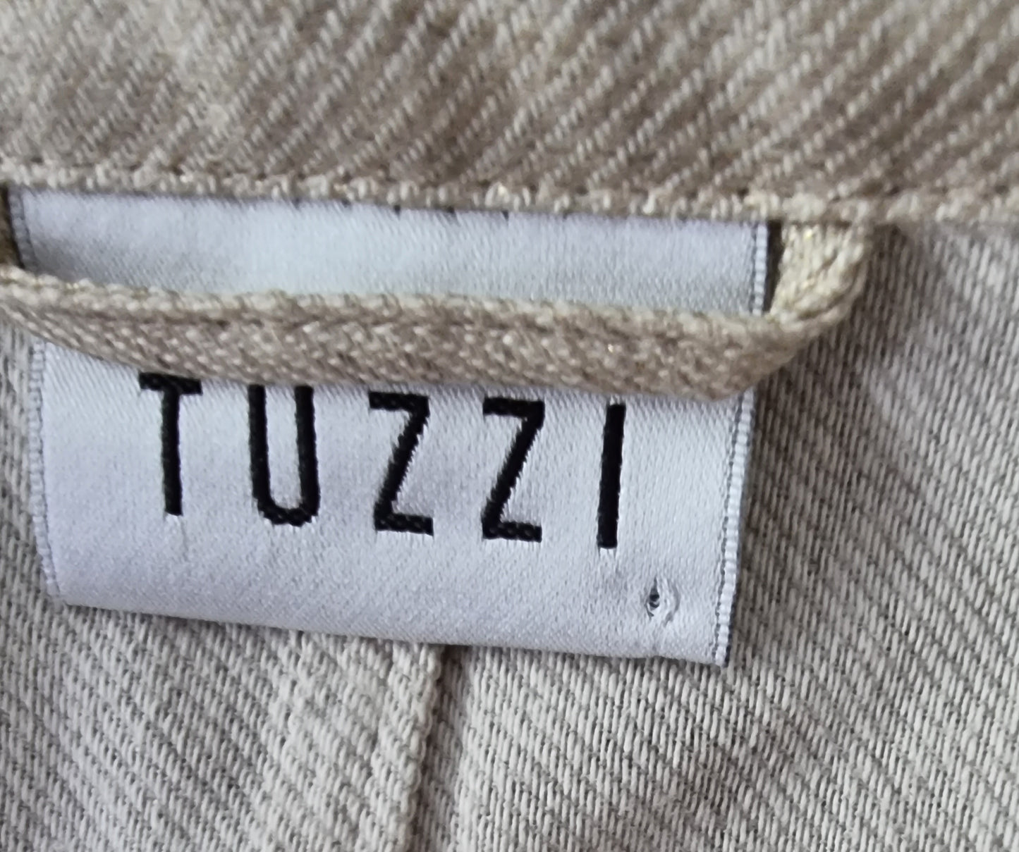 Tuzzi Designer Champaign/Cream Embroidered Front Fitted Jacket UK18 US14 EU46 Timeless Fashions