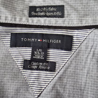 Tommy Hilfiger Men's Blue Check Long Sleeve Oxford Shirt 16 ½ - Timelessfashions