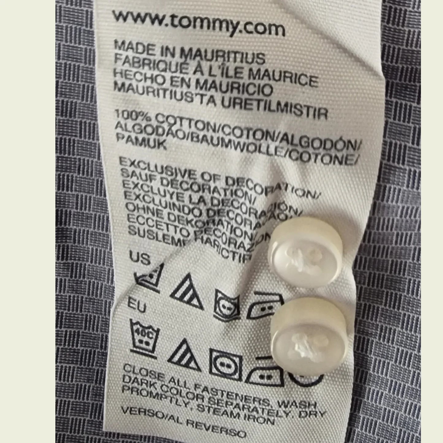 Tommy Hilfiger Men's Blue Check Long Sleeve Oxford Shirt 16 ½ - Timelessfashions