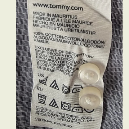 Tommy Hilfiger Men's Blue Check Long Sleeve Oxford Shirt 16 ½ - Timelessfashions