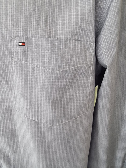 Tommy Hilfiger Men's Blue Check Long Sleeve Oxford Shirt Size 44 16 ½/17 Timeless Fashions