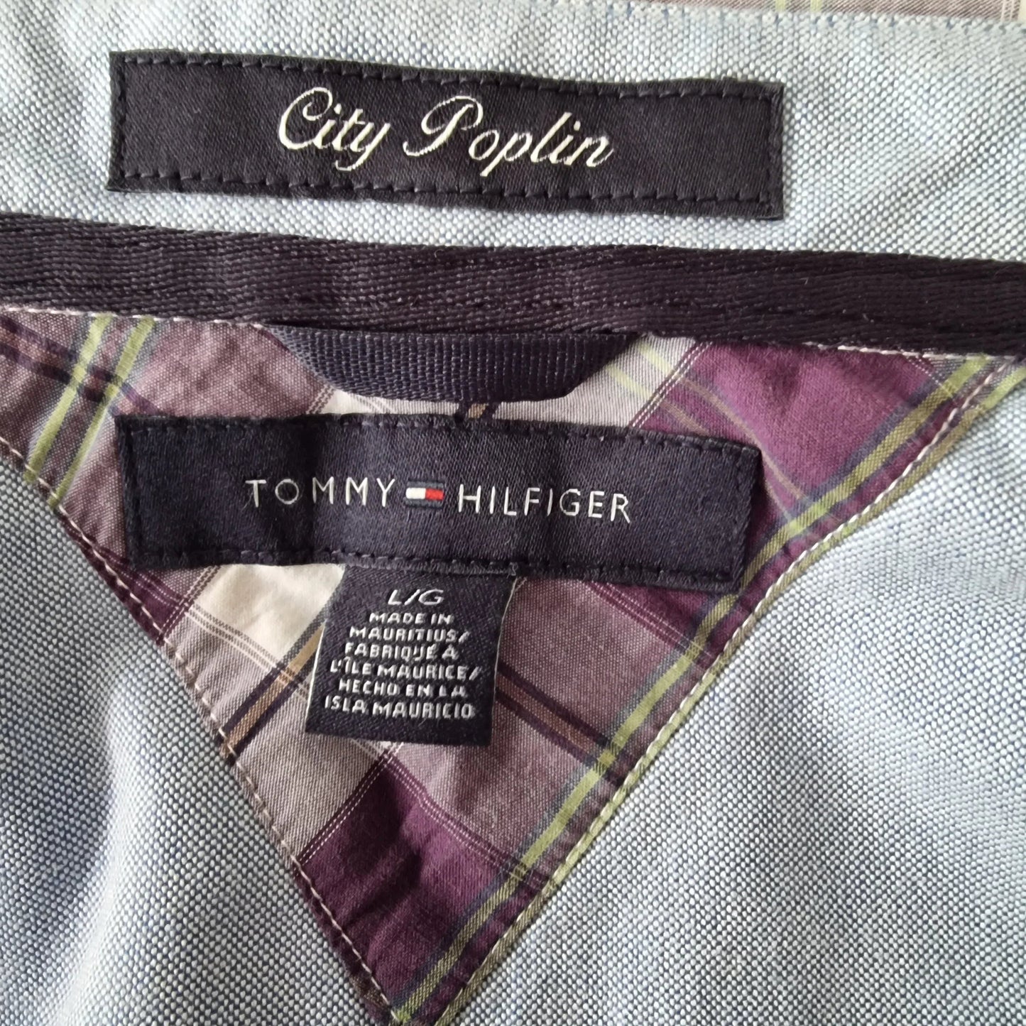 Tommy Hilfiger Men's Mauve & White Check Short Sleeve Oxford Shirt Size 40 18 ½ - Timelessfashions