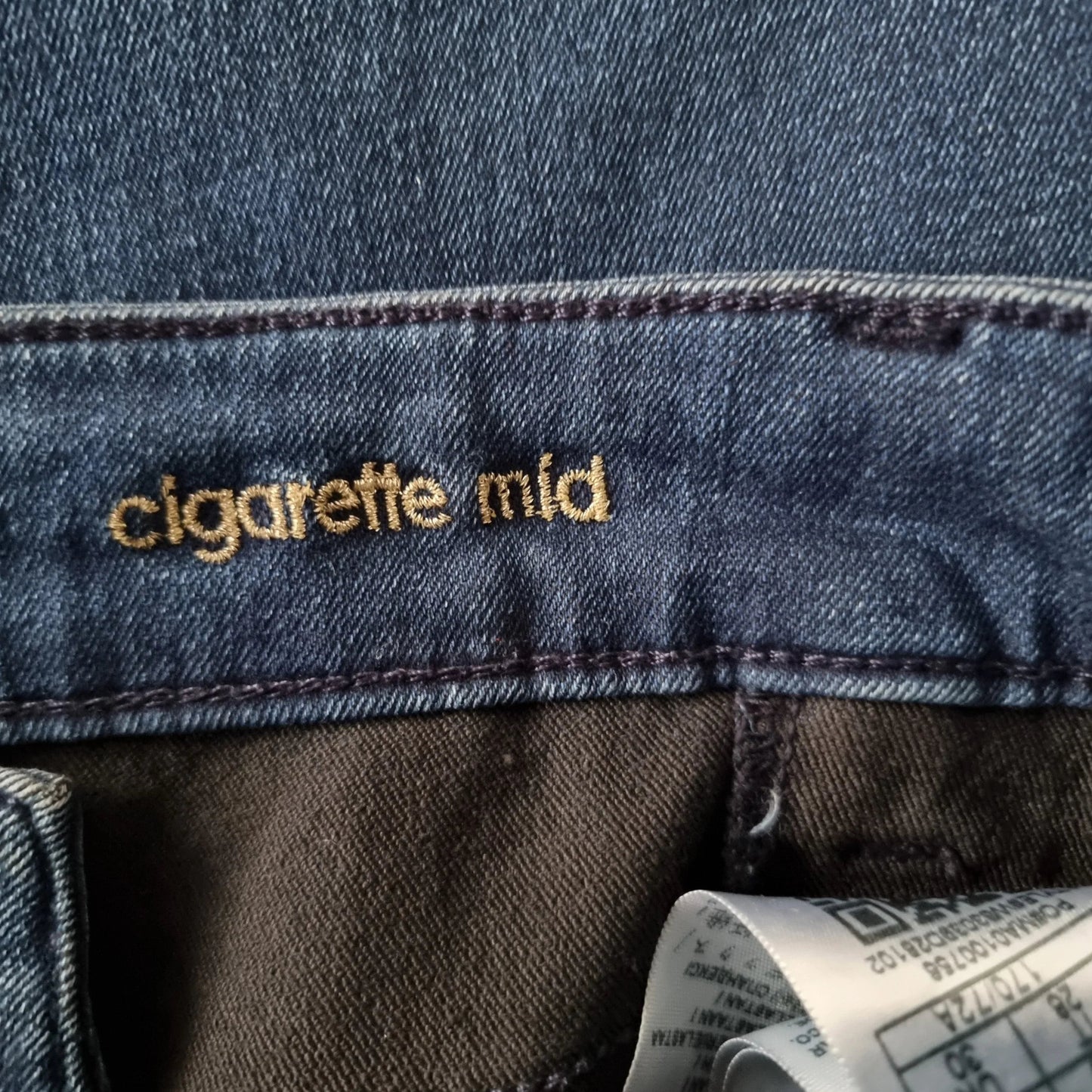 Guess Los Angeles 1981 Cigarette Mid Indigo Theraphy Jeans UK 12 US 8 EU 40 IT 44 - Timelessfashions