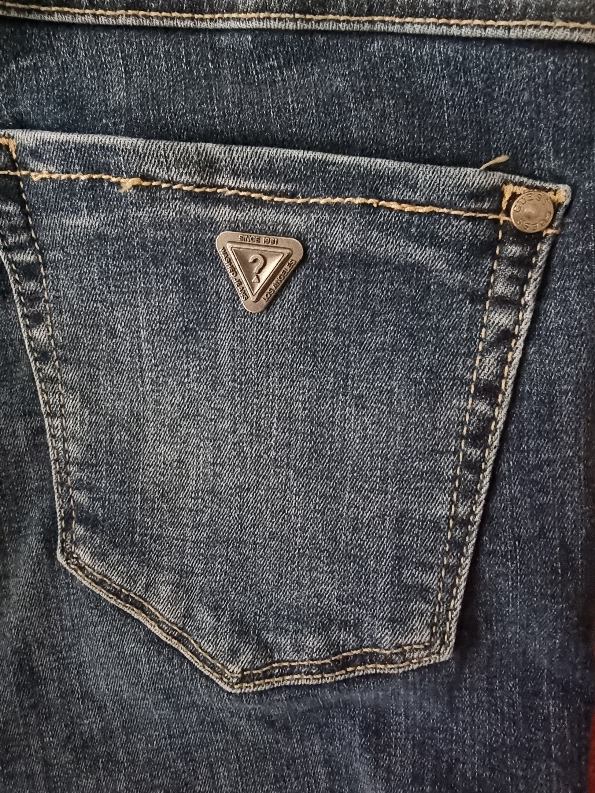 Guess Los Angeles Low Rise Studded Denim Stretch Jeans UK 10 US 6 EU 38 IT 42 Timeless Fashions