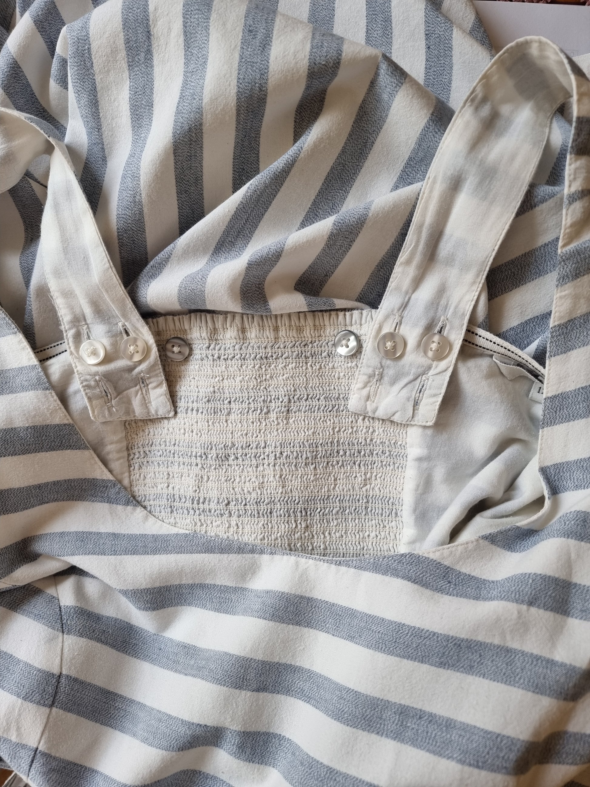 FatFace Ladies Blue White Stripe Lined Pinafore Dress UK 12 US 8 EU 40 Timeless Fashions