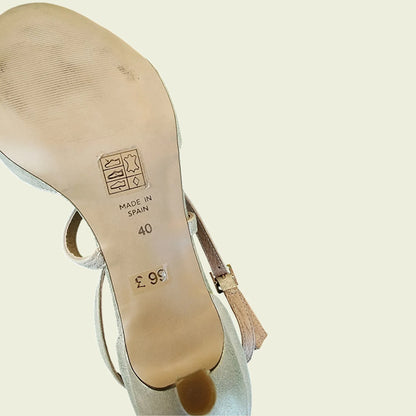 Phase Eight Leather Champagne Bronte Sandals UK 8 US 10.5 EU 42 - Timelessfashions