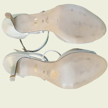 Phase Eight Leather Champagne Bronte Sandals UK 8 US 10.5 EU 42 - Timelessfashions