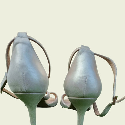 Phase Eight Leather Champagne Bronte Sandals UK 8 US 10.5 EU 42 - Timelessfashions