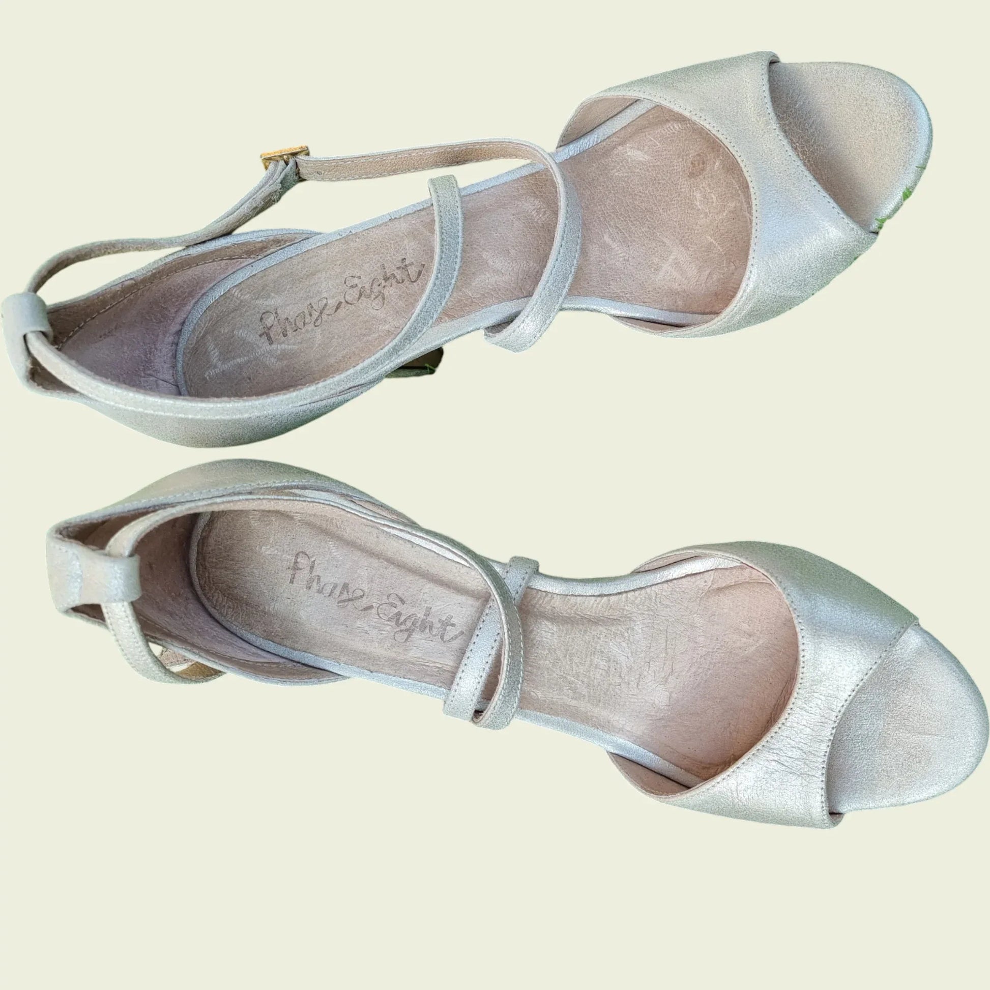 Phase Eight Leather Champagne Bronte Sandals UK 8 US 10.5 EU 42 - Timelessfashions