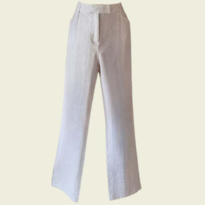 White jeans on a beige background