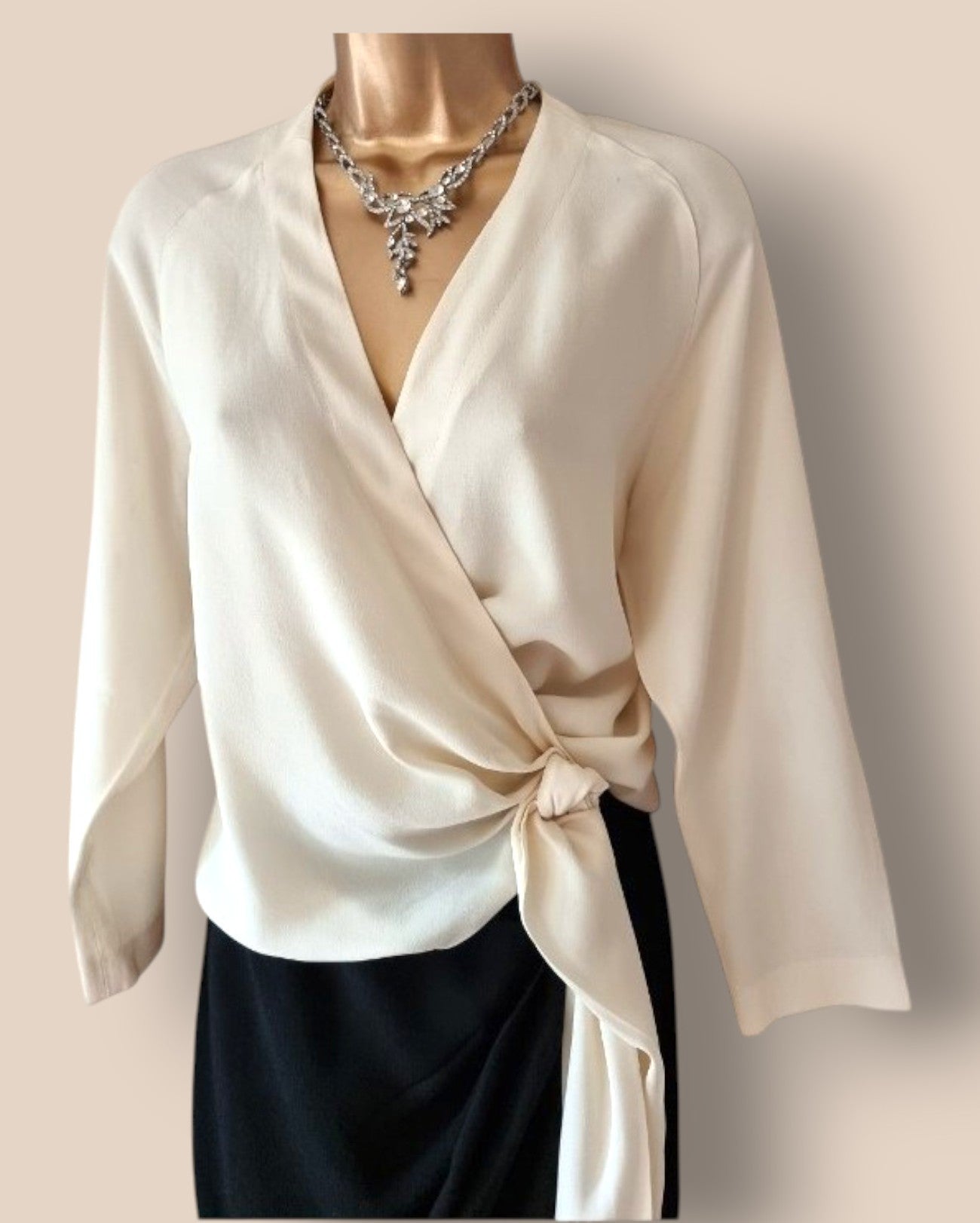 Yigal Azrouel Black & Cream Crossover Ruched Pencil Dress UK 6 US 2 EU 34 Timeless Fashions
