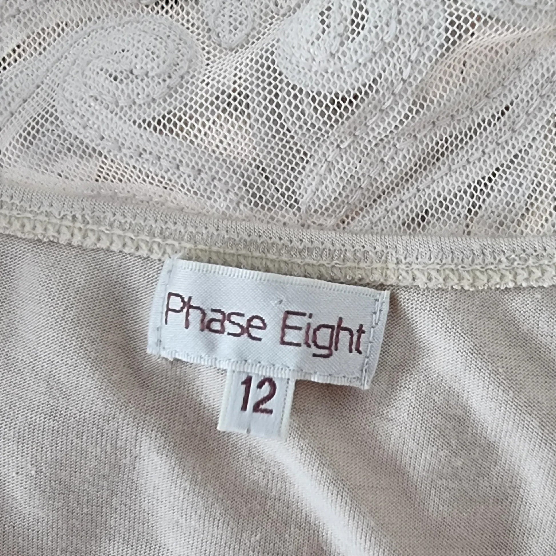 Phase Eight Womens Cream Tapework Lace Dress UK 12 US 8 EU 40 - Timelessfashions