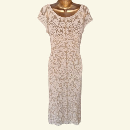 Phase Eight Womens Cream Tapework Lace Dress UK 12 US 8 EU 40 - Timelessfashions