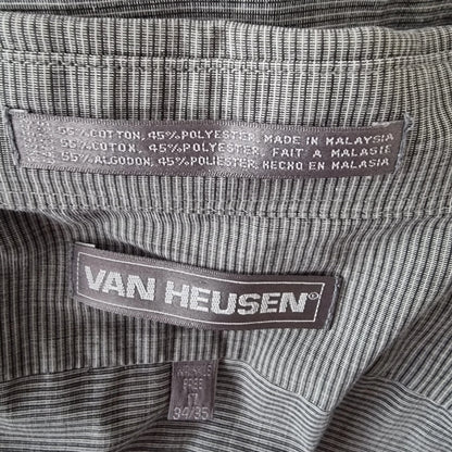 Van Heusen Men's Grey Oxford Cotton Shirt UK Size L - Timelessfashions