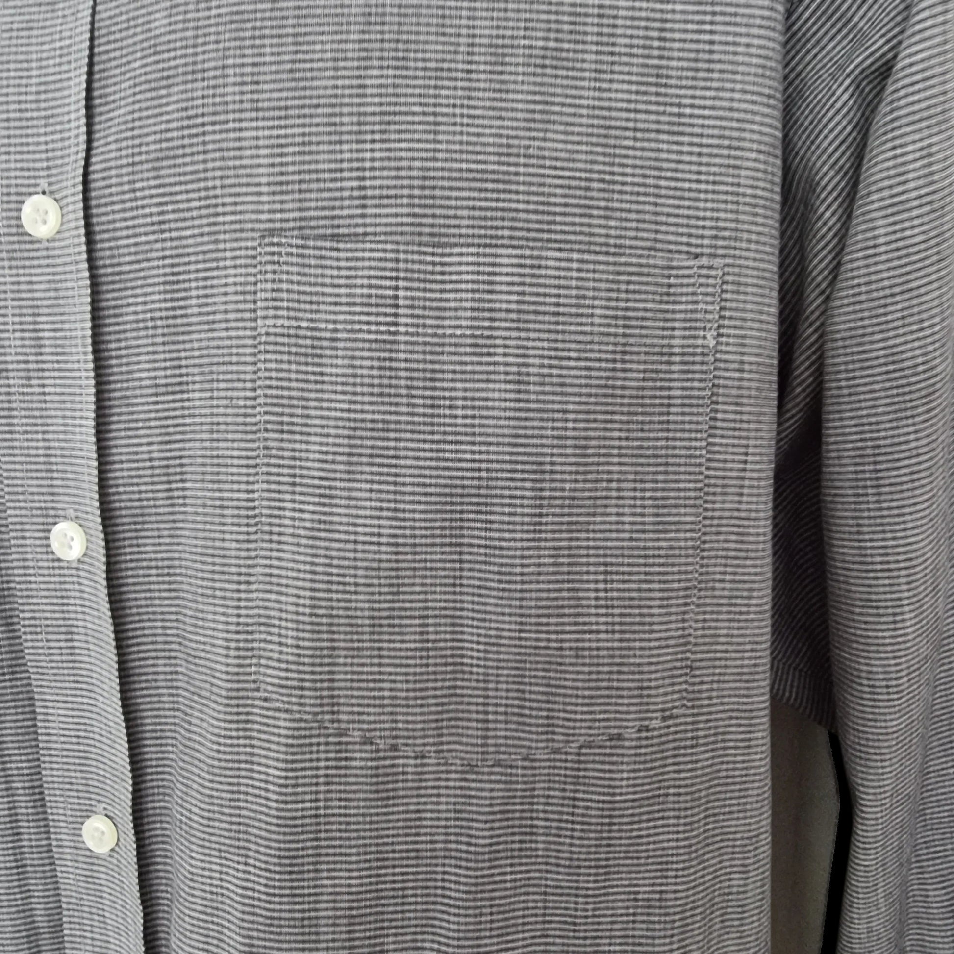 Van Heusen Men's Grey Oxford Cotton Shirt UK Size L - Timelessfashions