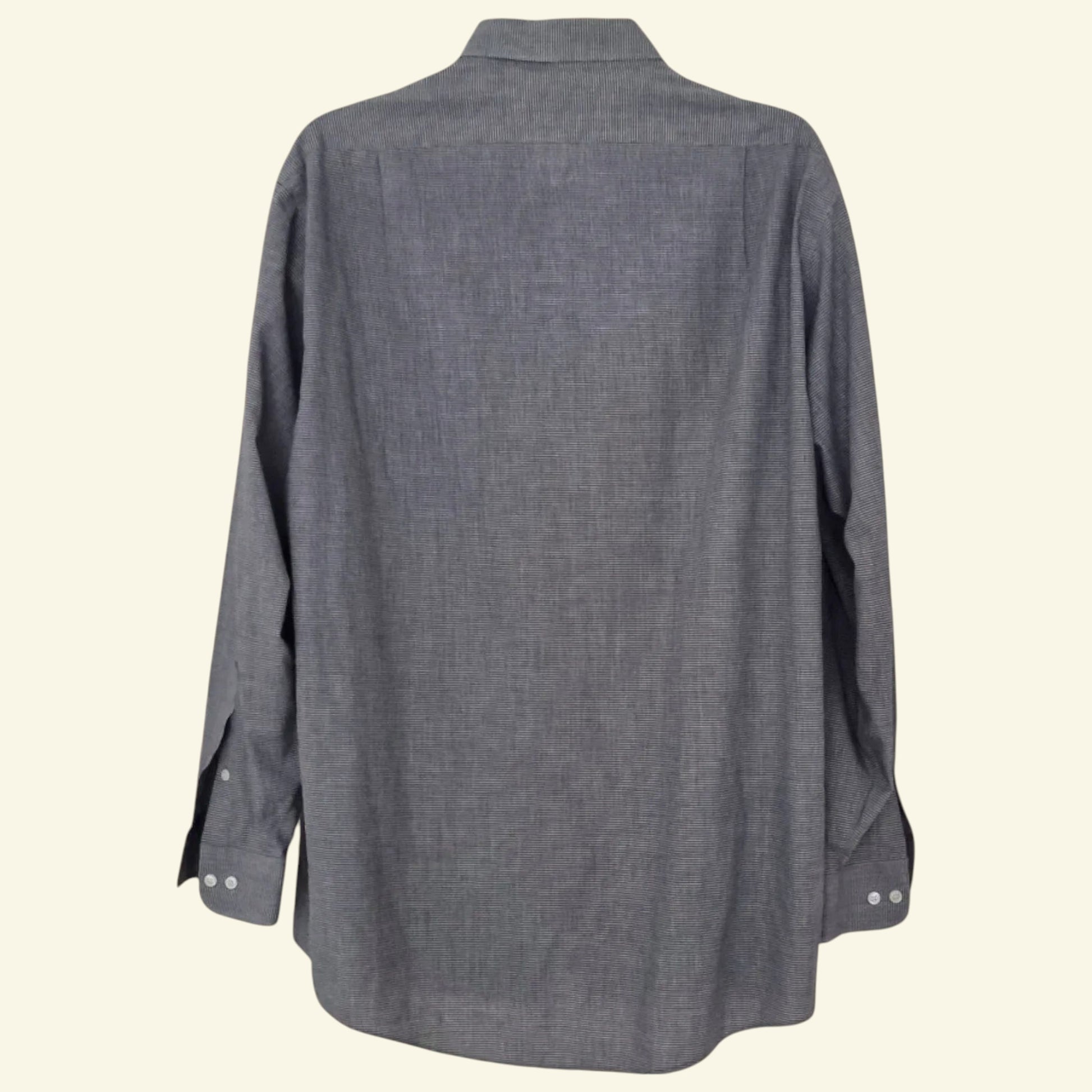 Van Heusen Men's Grey Oxford Cotton Shirt UK Size L - Timelessfashions