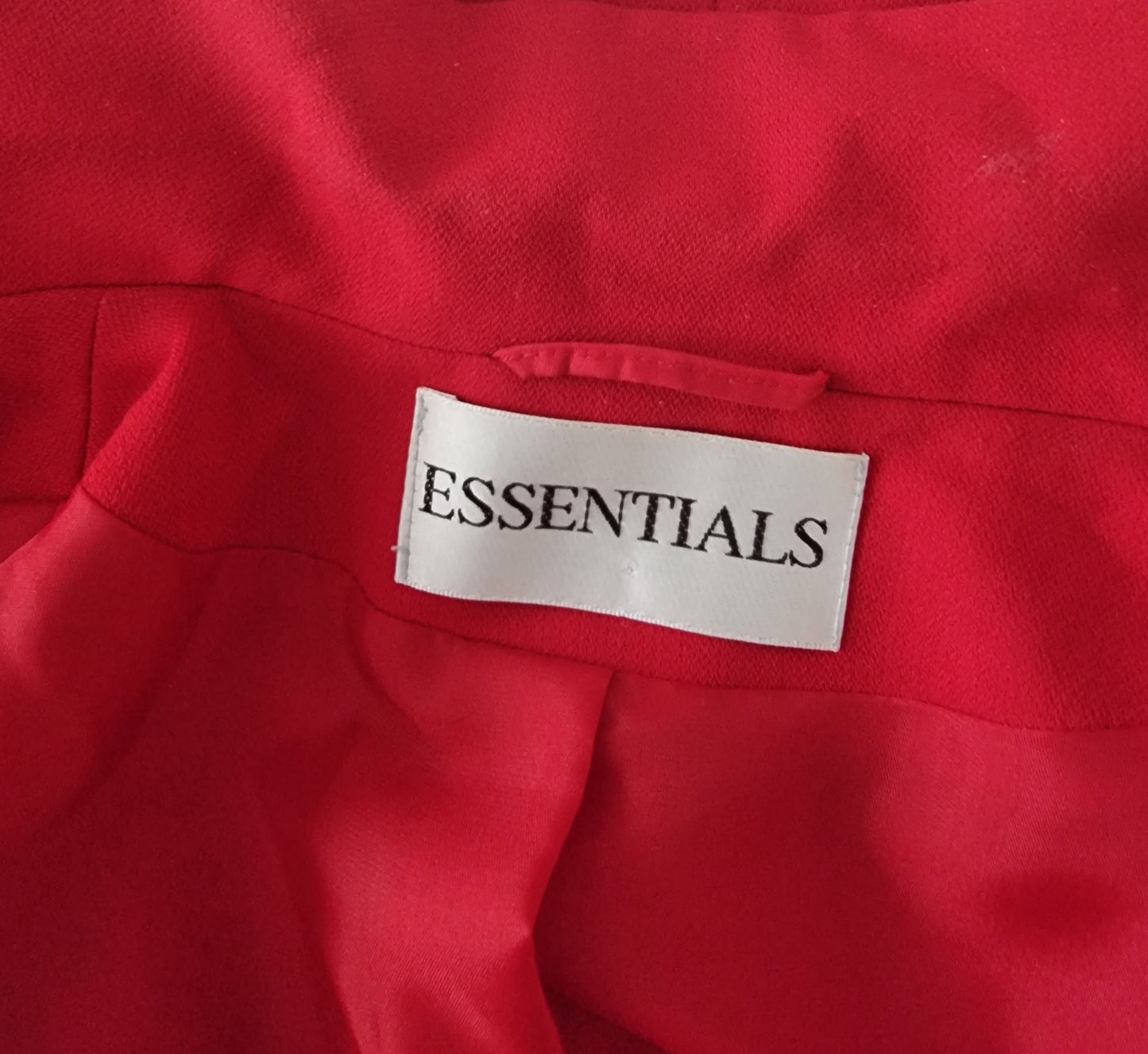 Essentials Womens Red Long Fitted Lined Jacket UK 12 Timeless Fashions